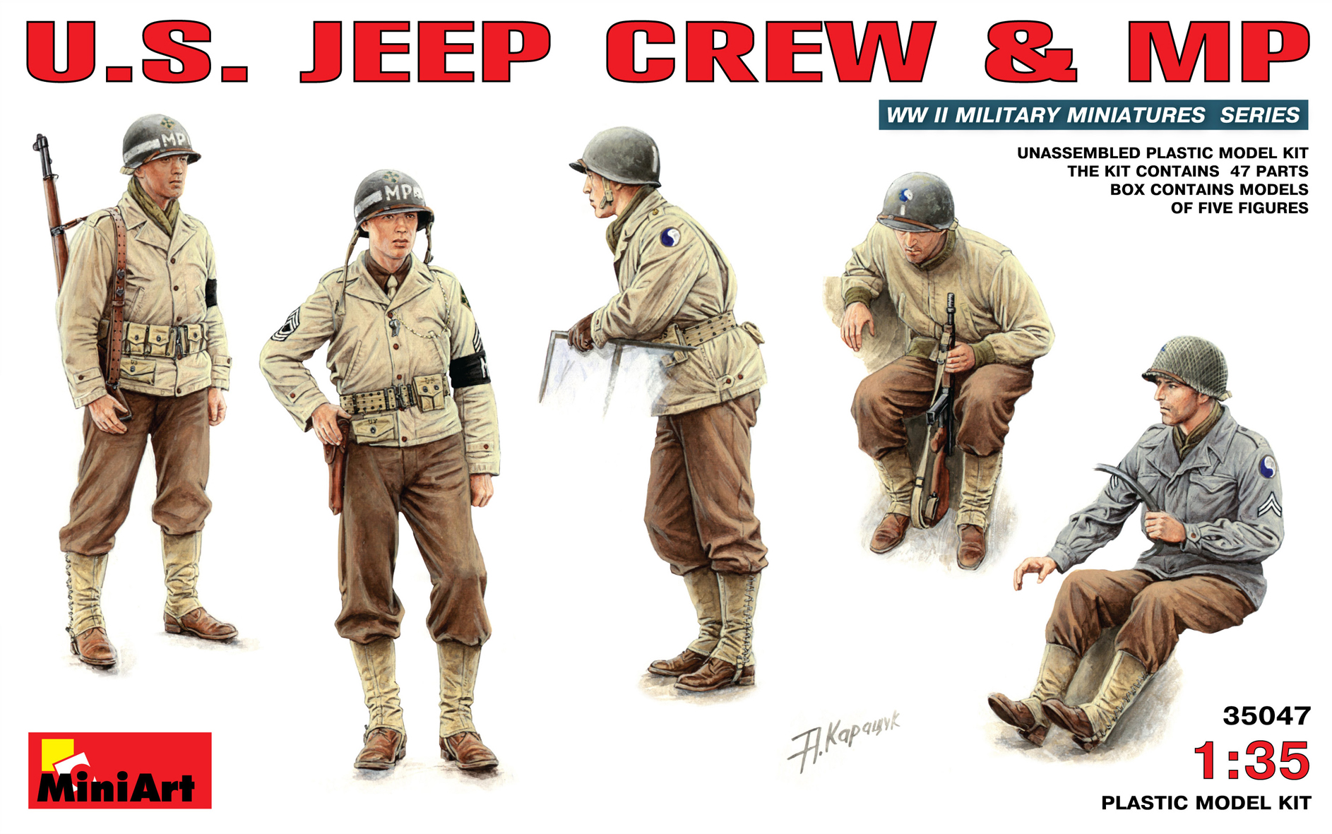 Jeep Crew & MPS U.S 1/35 MiniArt  35308 Special Edition 5 Figures 