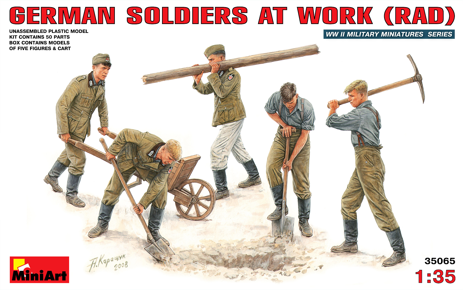 WWII Military Miniatures 1//35 Scale Model Kit MiniArt 35040 German Artillery Crew Riders