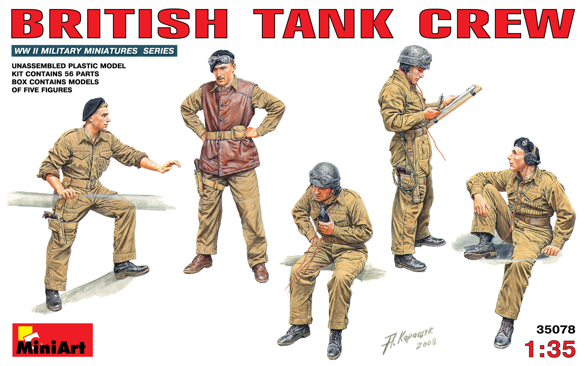 Miniart Figures 1/35 Scale WW2 US Soviet British Tank Crew Troops Uniform Kits 