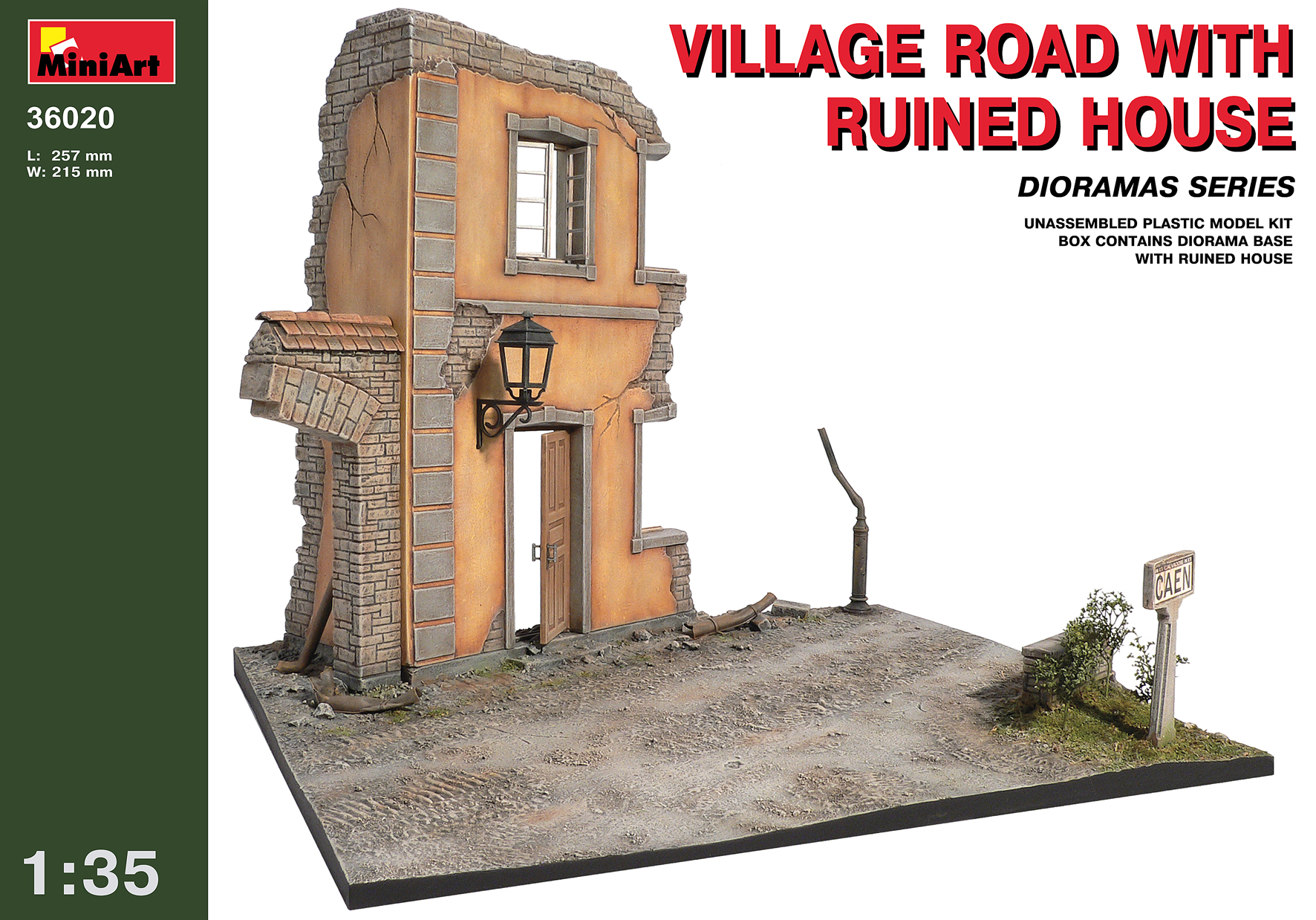 MiniArt 1:35 Scale Ruined Village House Building kit Multi-Colour 