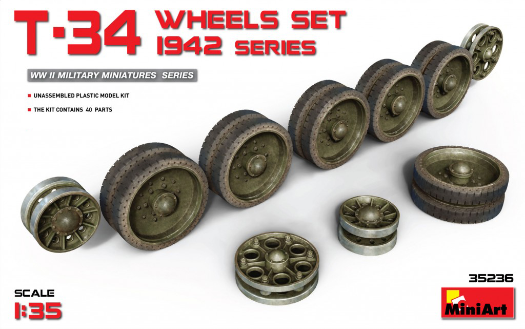 Neu Miniart 35239-1/35 T-34 Wheels Set 1942-43 Series 