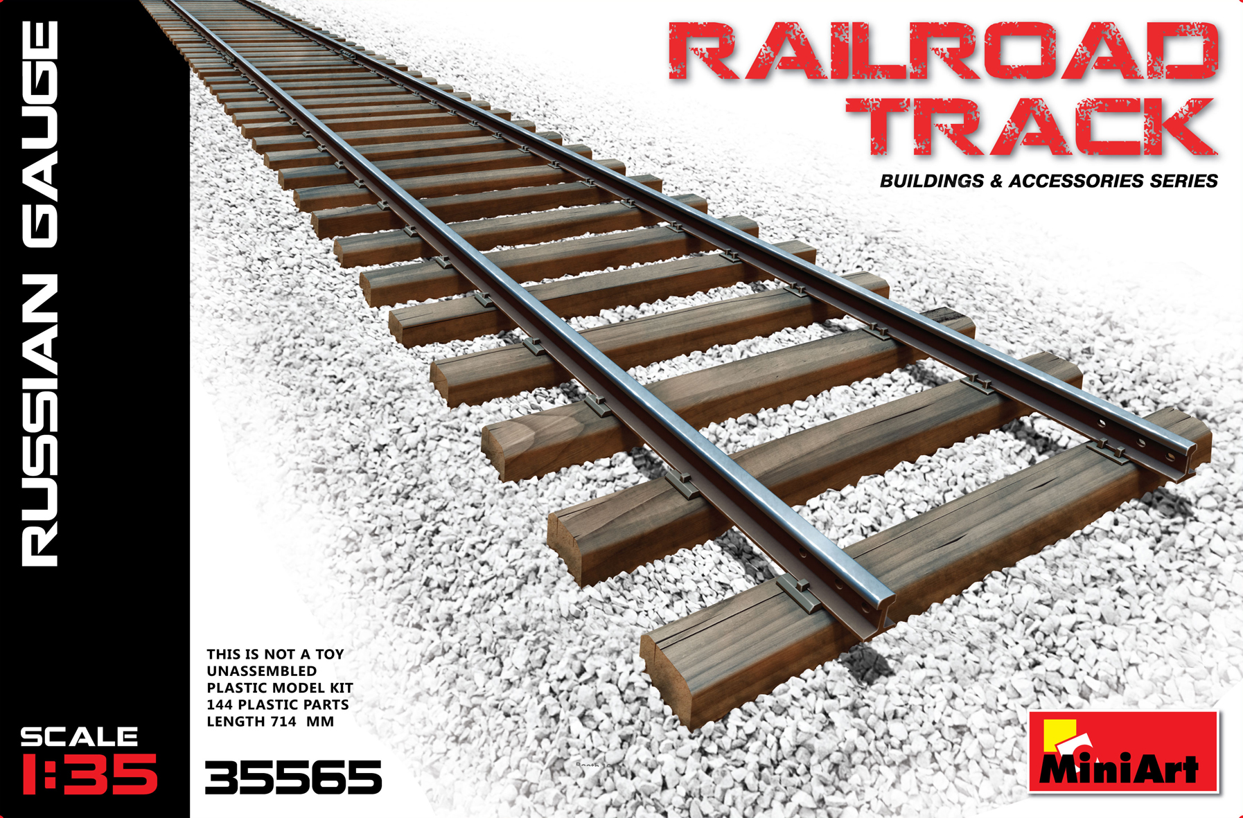 1:35 Miniart Railroad Track Russian Gauge Set Model Kit. 