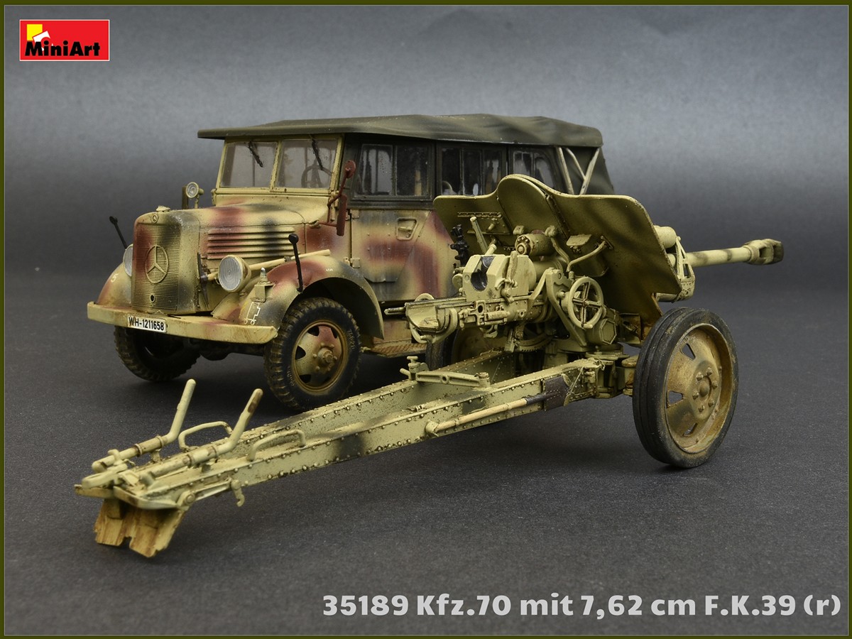 35189 Kfz.70克虏伯运兵卡车带7.63cm F.K.39(r)野战炮– Miniart
