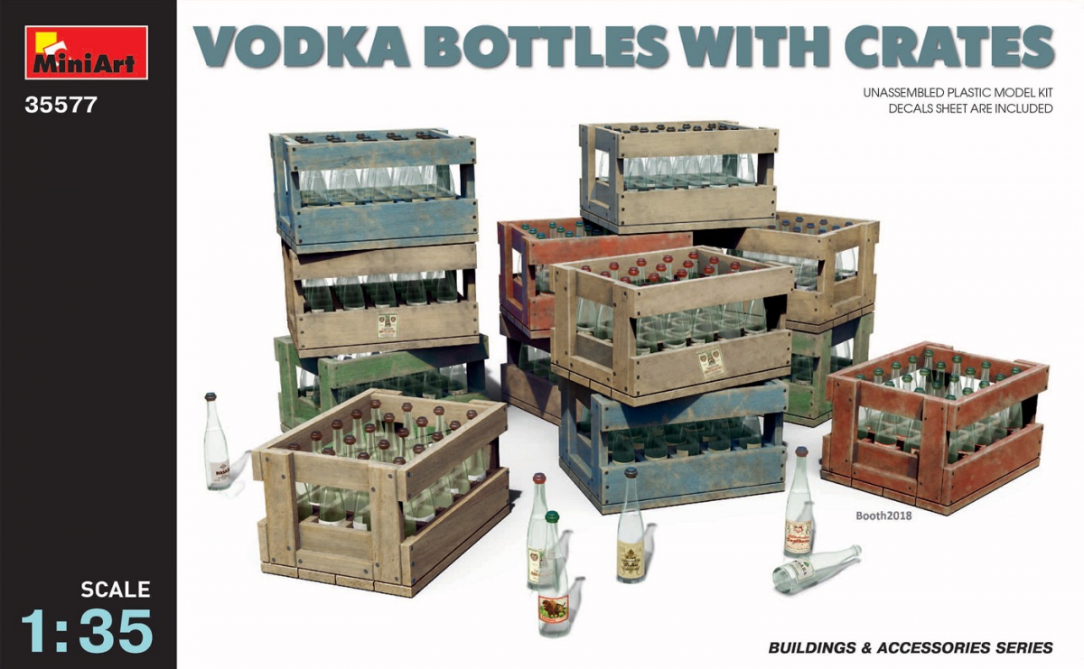 Miniart 35574 Beer Bottles & Wooden Crates Buildings & Accessories Kits 1/35 