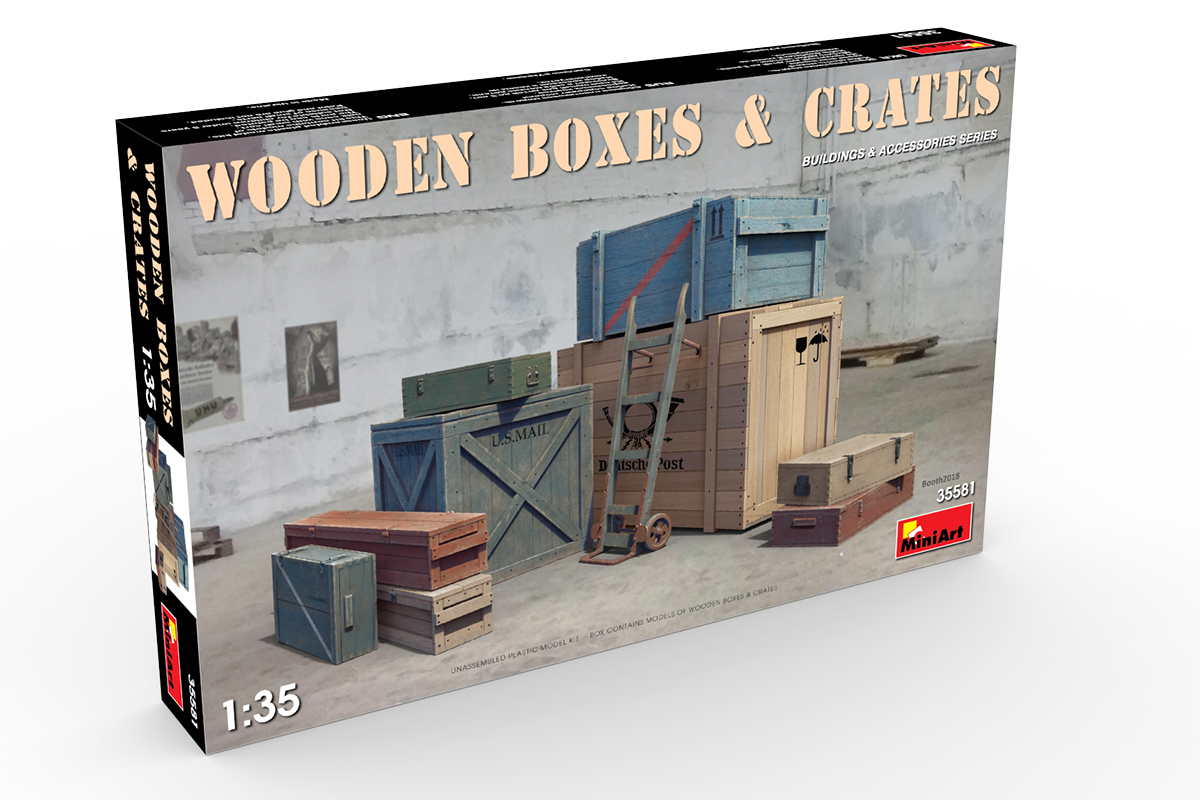 WWII Buildings & Accessories 1/35 MiniArt 35581 Wooden Boxes & Crates 