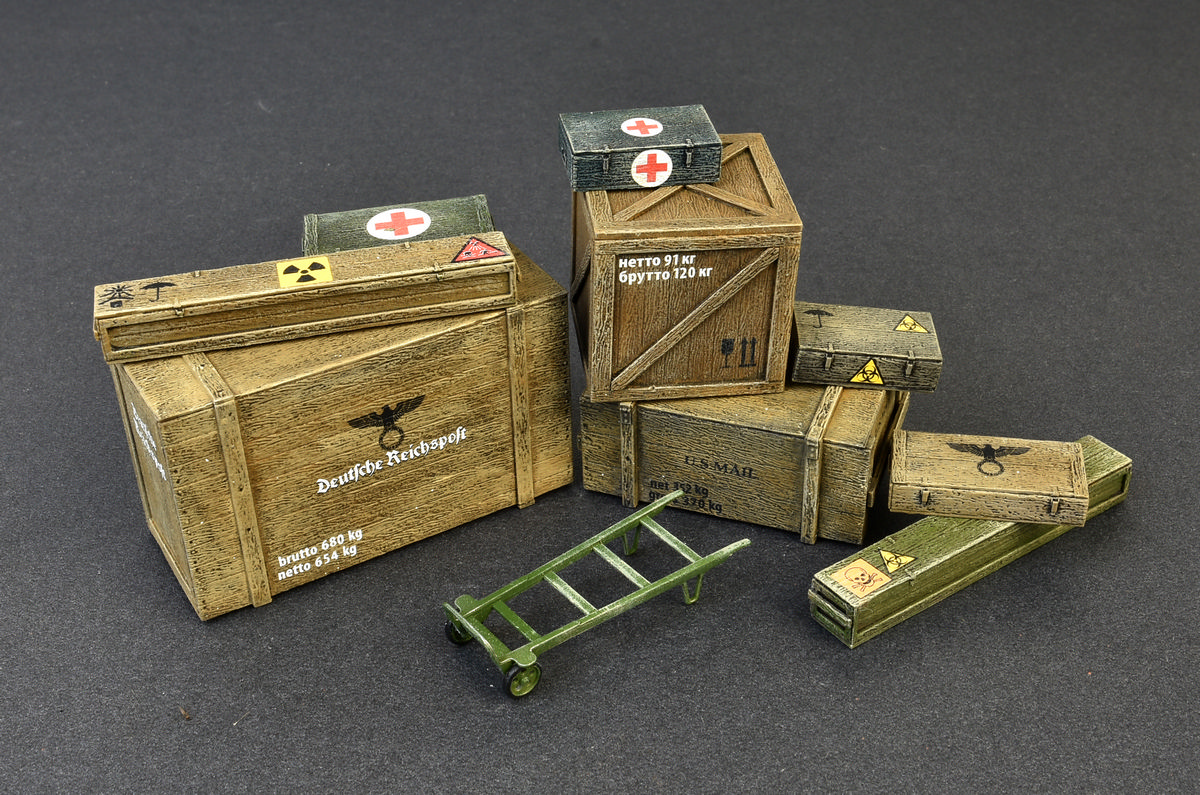 MiniArt 1/35 35581 Wooden Boxes & Crates WWII Buildings & Accessories 