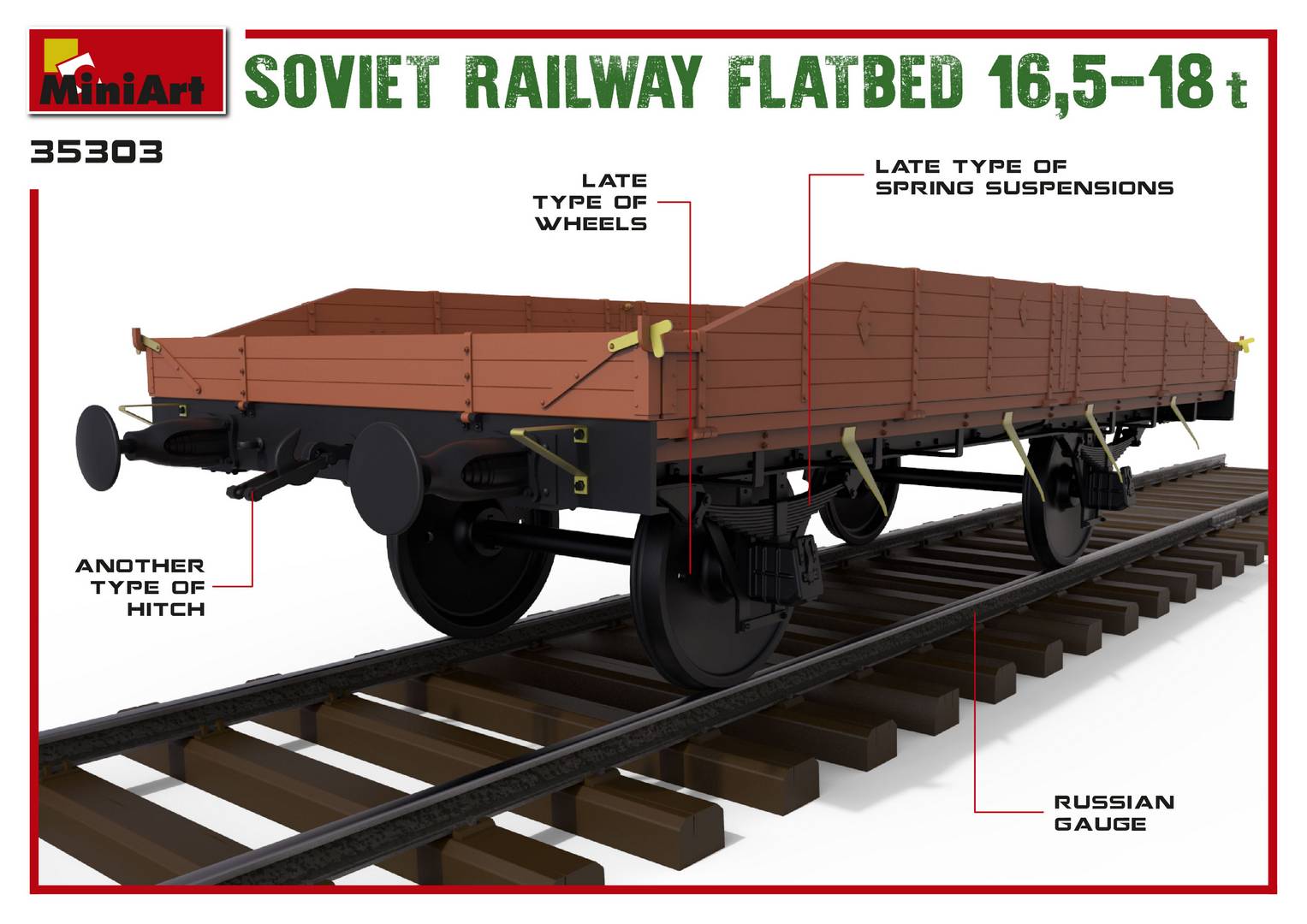 Soviet Railway Flatbed 16,5-18t WW II 1//35 Scale Plastic Model MiniArt 35303