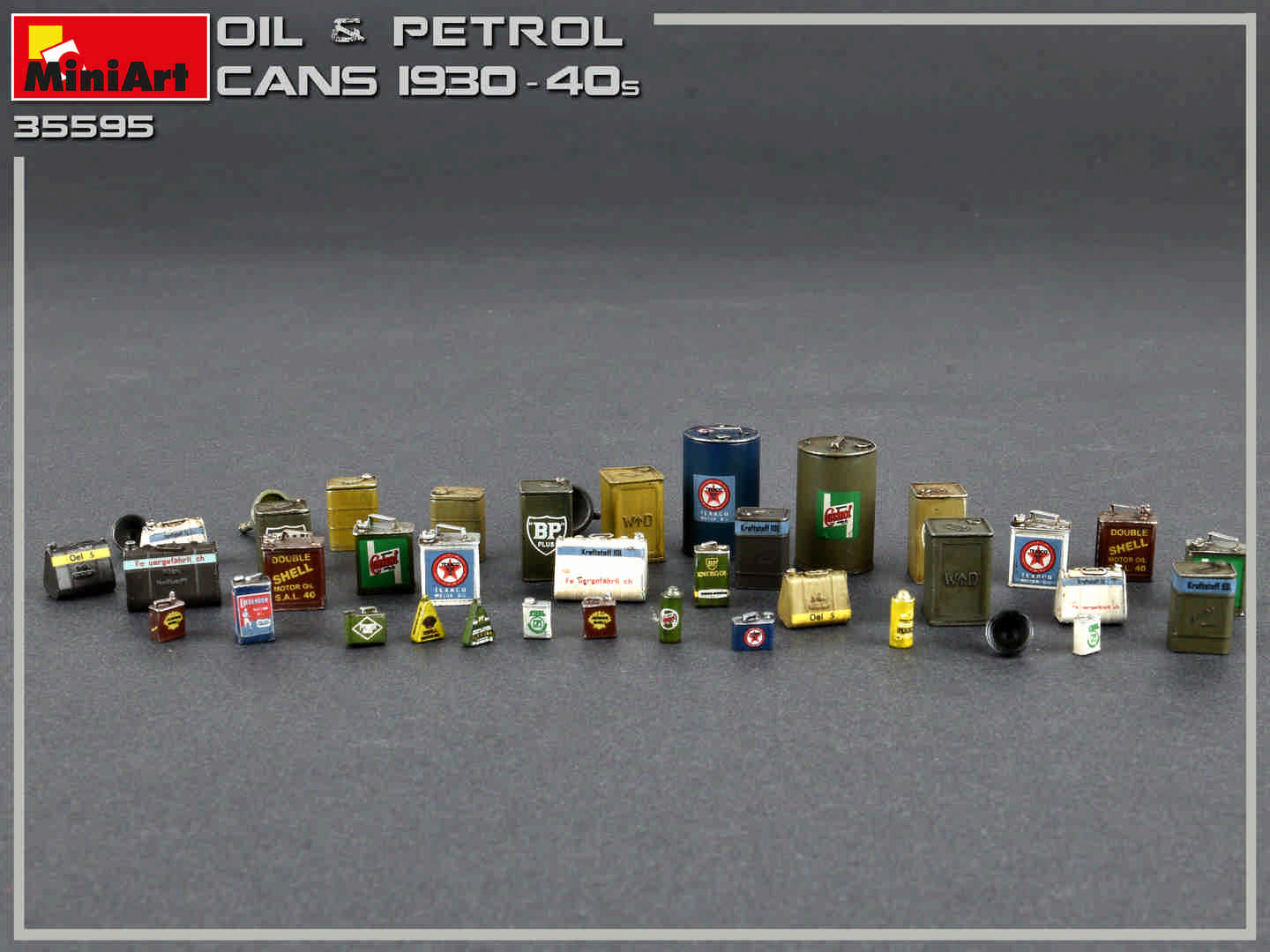 MINIART 35595 Oil & Petrol CANS 1930-40s WW II 1/35 Scale Plastic Model kit 