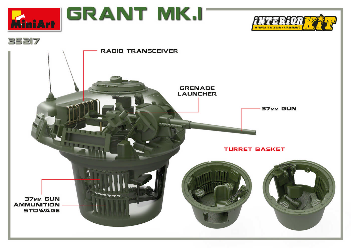 MiniArt 35217 Grant Mk.I Interior Kit 1/35