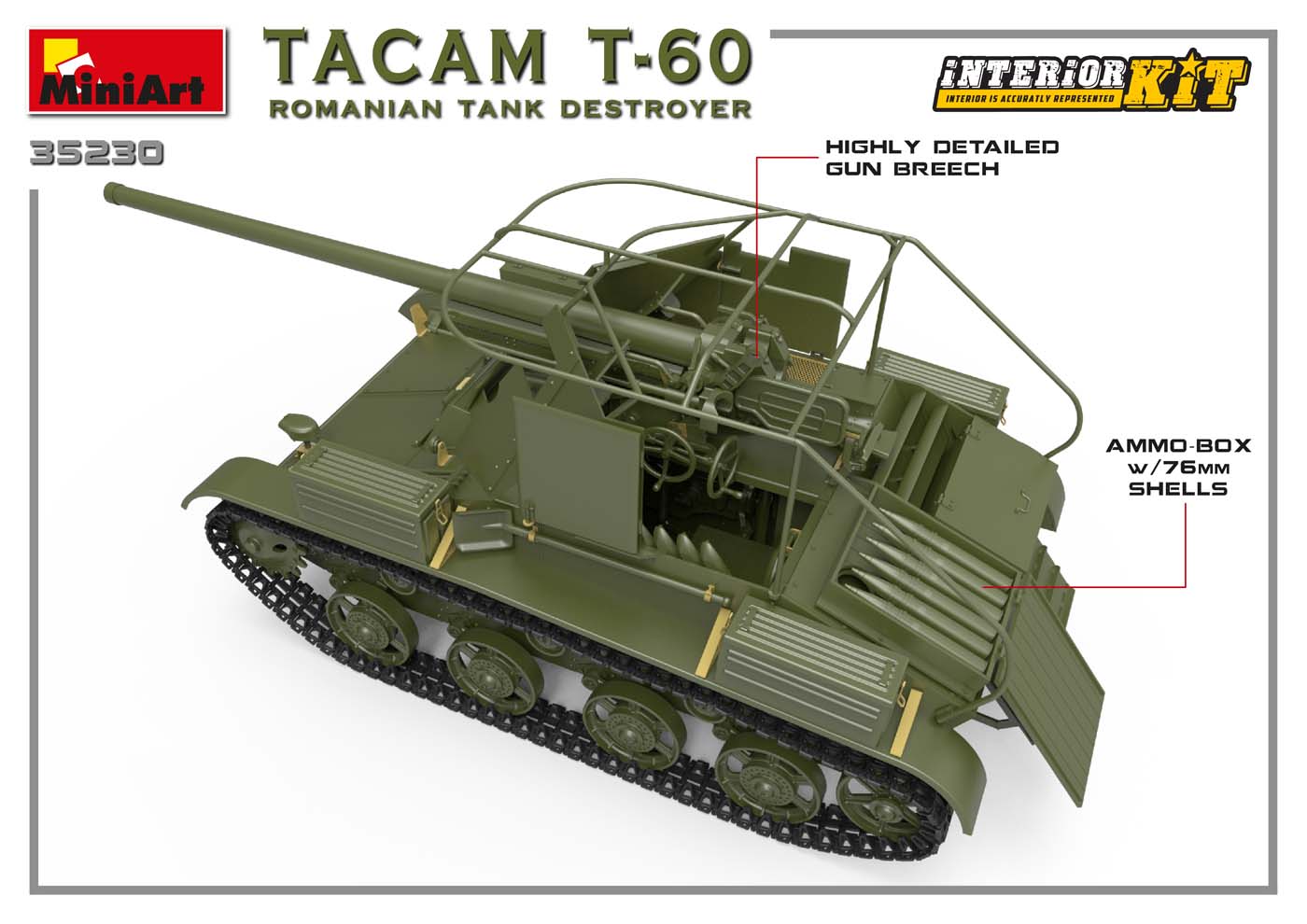Miniart 35230 Tacam T 60 Romanian Tank Destroyer Interior Kit