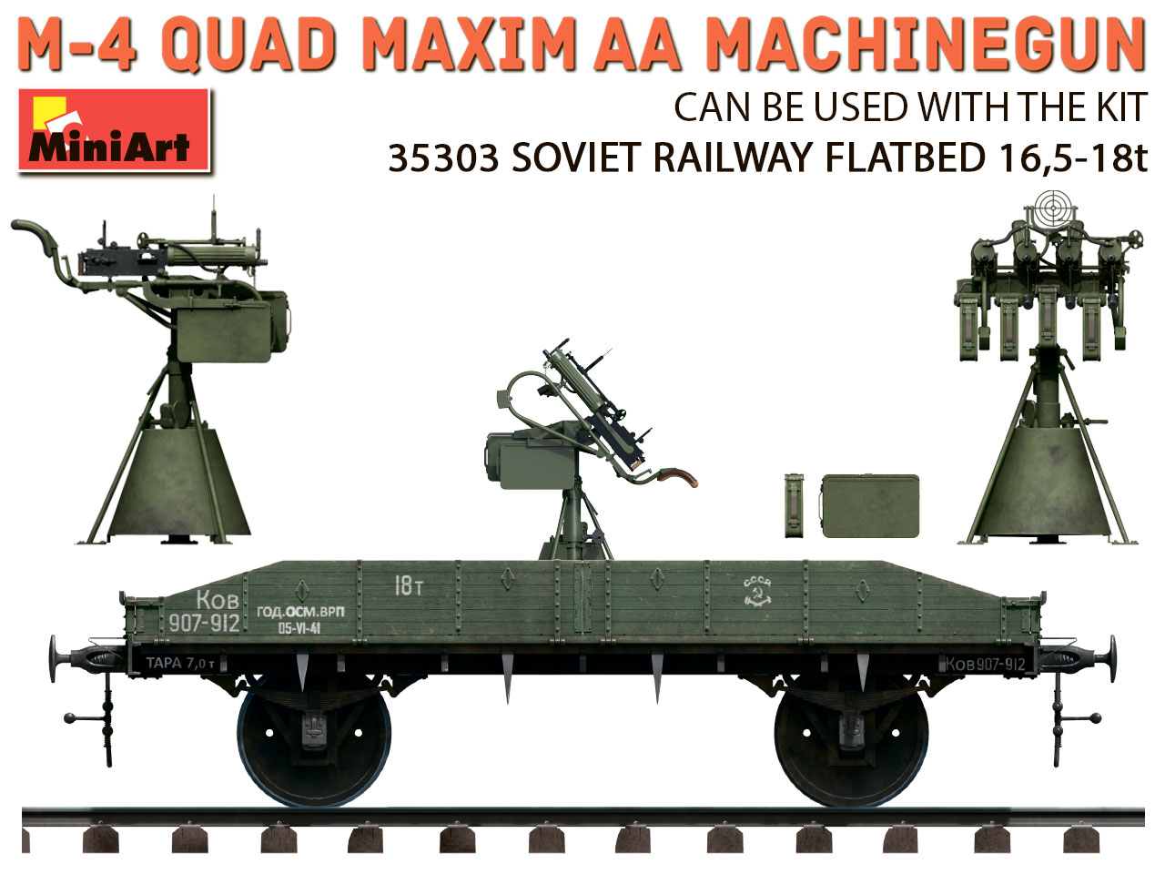 Neu Miniart 35211-1:35 M-4 Quad Maxim AA Machinegun 