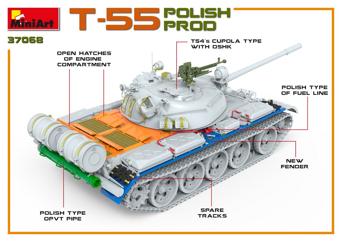 MiniArt 1/35 Polish T-55 Main Battle Tank 