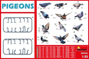 MIA38036-NEW 36 MINIART MODELS 1/35 Pigeons