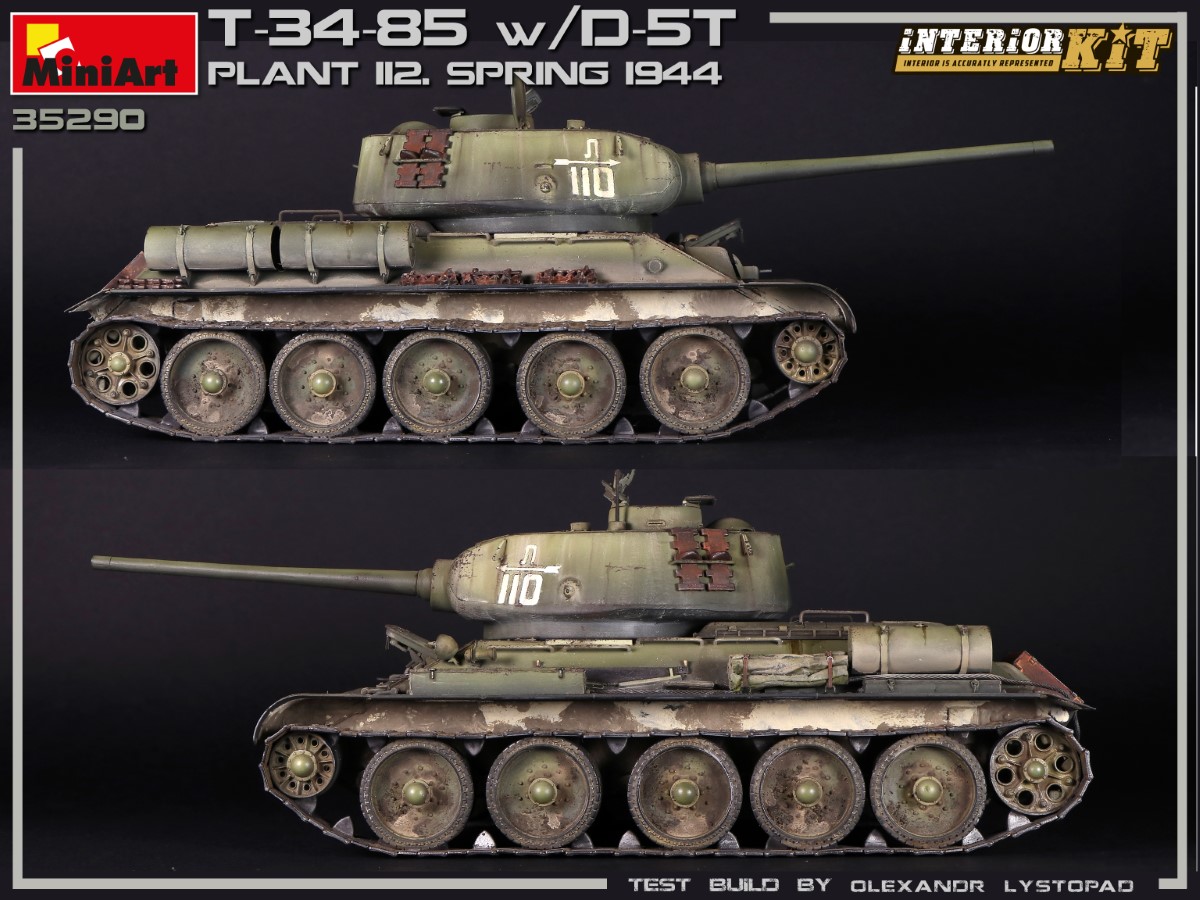 1/35 MiniArt  35293 Spring 1944 Soviet T-34-85 w/D-5T Plant 112 Model kit