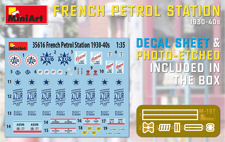 WWII Buildings & Accessories MiniArt 1/35 35616 French Petrol Station 1930-40s