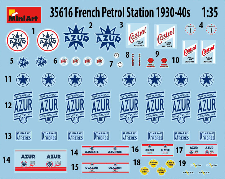 French Petrol Station 1930-40S MiniArt 35616-1/35 