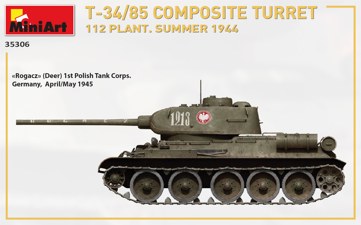 112 Plant MIN35306 Miniart 1:35 T-34-85 1944 Composite Turret 