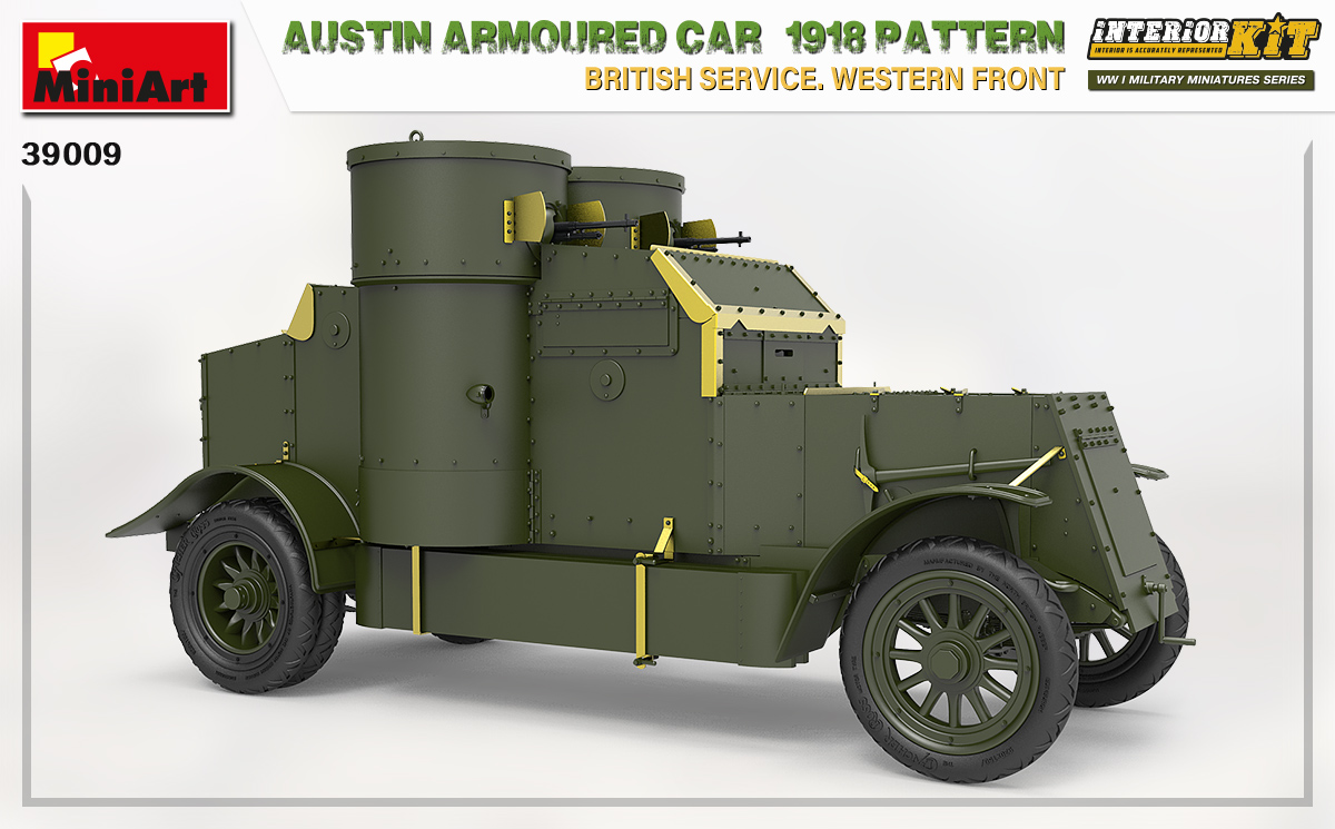 plastic model kit 1:35 scale Miniart 39009 Austin armoured car 1918 pattern.