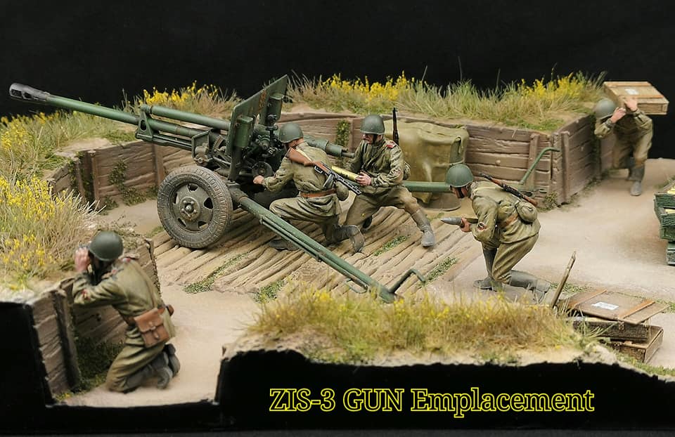 36058 ZIS-3 GUN Emplacement + E-Num Naronkorn Mr. Zombie – Miniart
