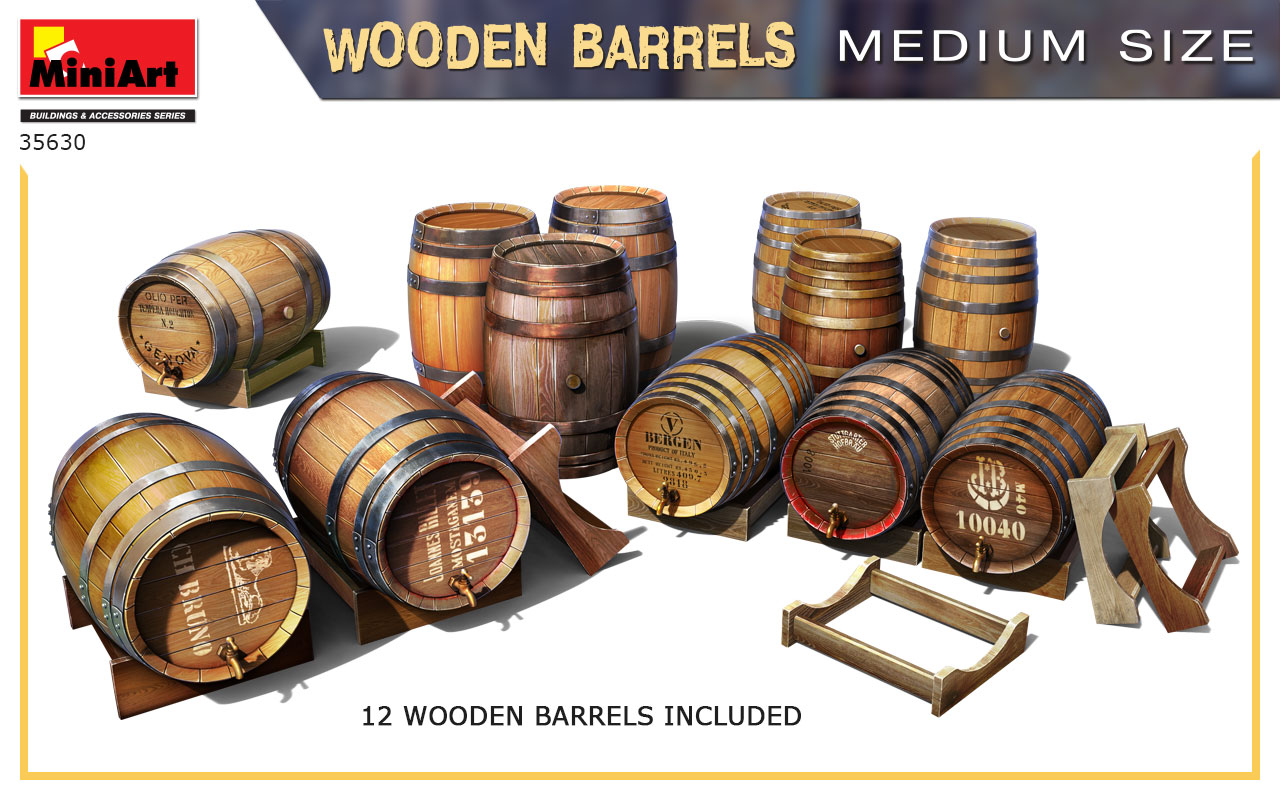 Wooden Barrels Medium Size Min35630 for sale online MiniArt 1 35 Scale Model Kit 