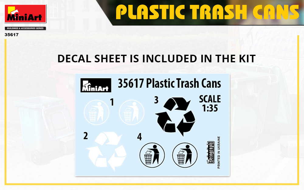 MiniArt Plastic Trash Cans 35617 