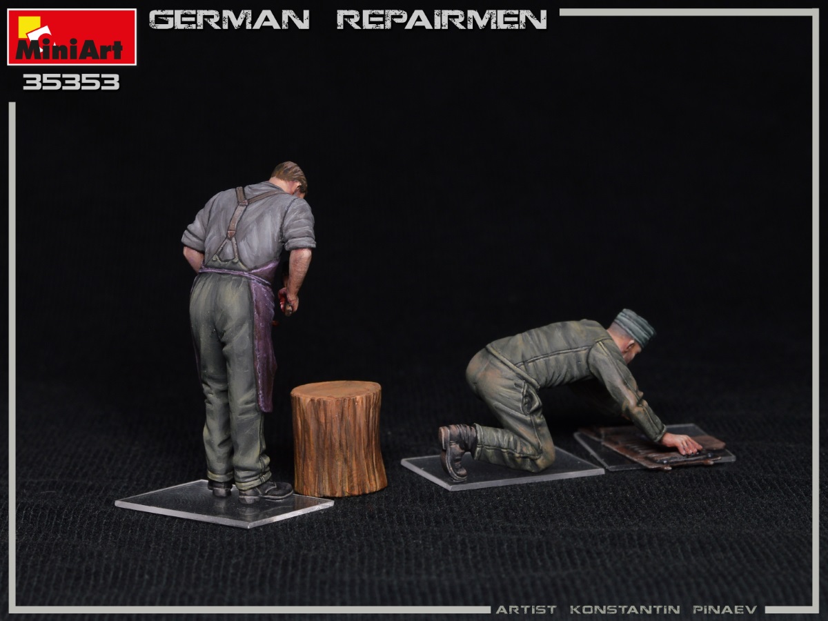 Artesanos Miniart nuevo 1:35,ovp,35353 German repairmen WW II Kit 