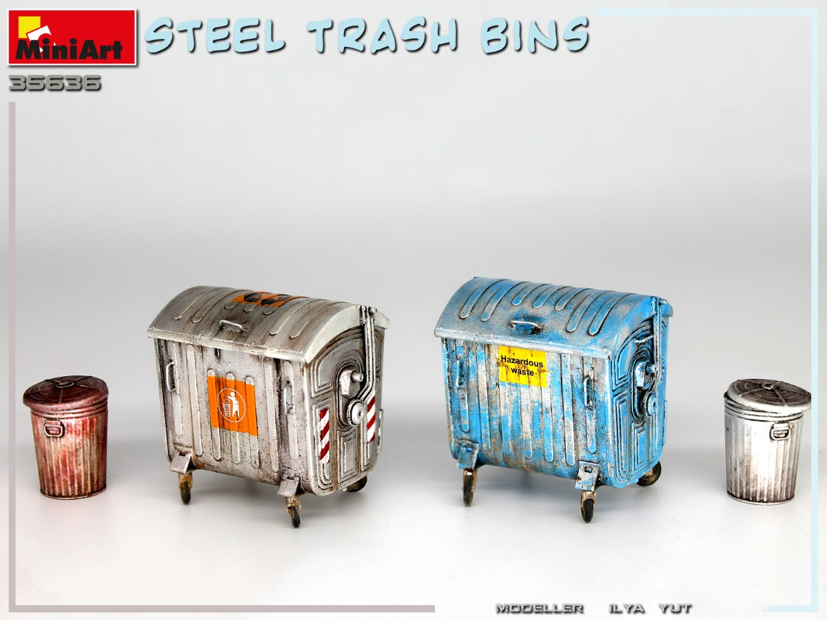 MiniArt 35636 Steel Trash Bins 1/35 