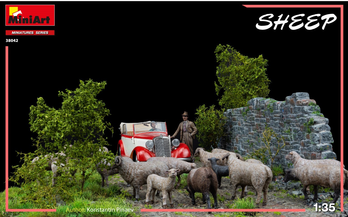 Accessories pecore sheeps scala 1/35 miniart 38042 modellino 