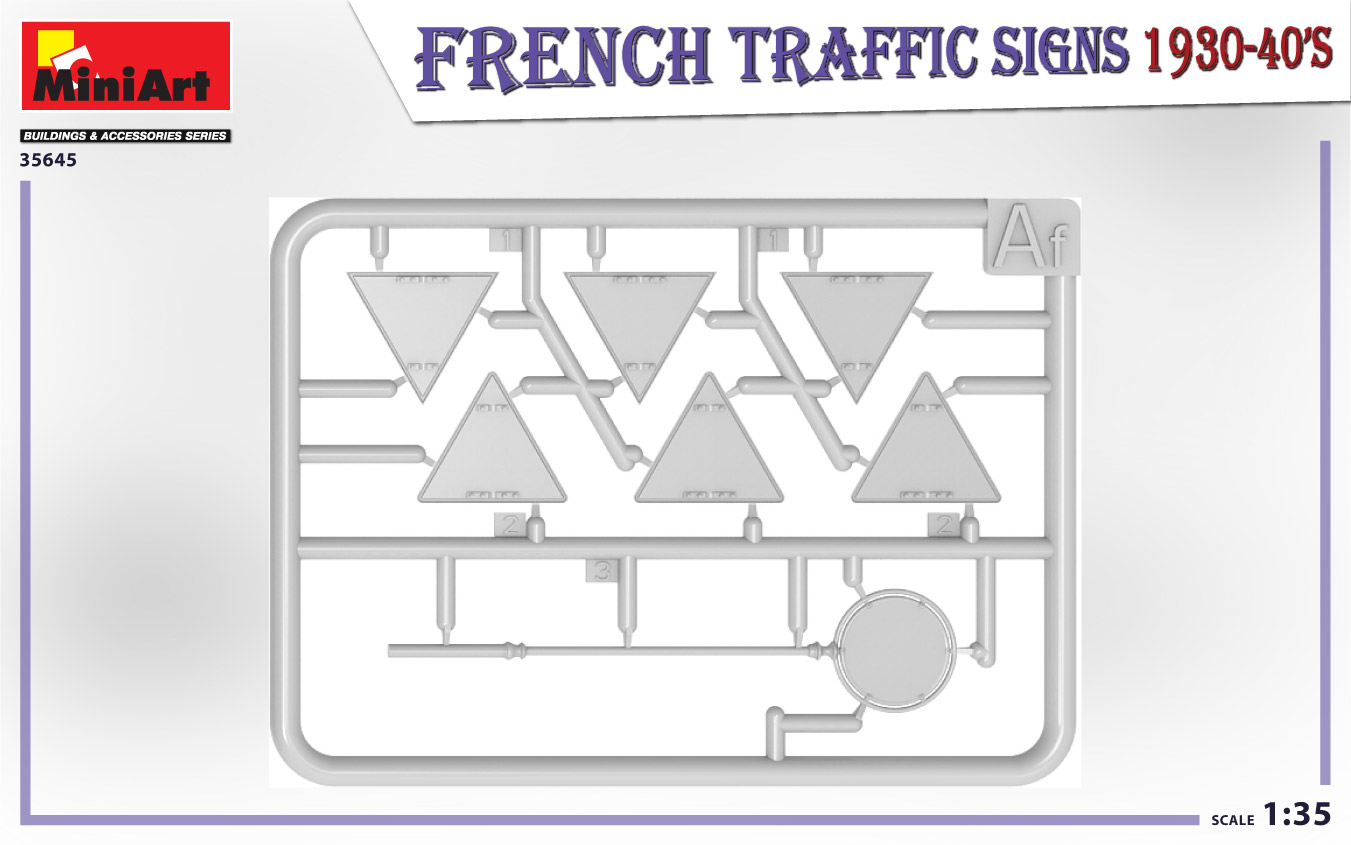 Buildings & Accessories 1930-40’s 1/35 MiniArt  35645 French Traffic Signs 