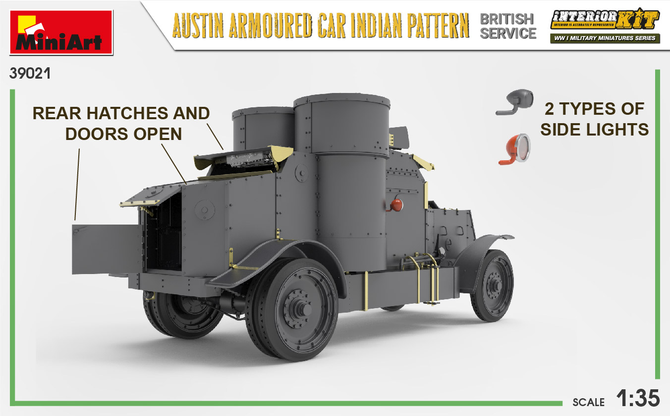 39021 奥斯丁装甲车印度式样英国服役全内构– Miniart