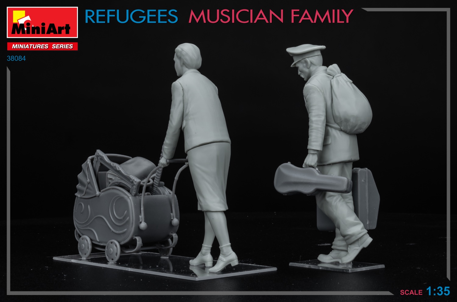 38084 REFUGEES. MUSICIAN FAMILY – Miniart